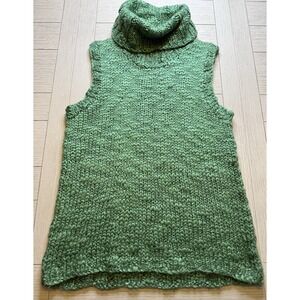 Cami‎ International Wool Blend Chunky Knit Sleeveless Turtleneck Sweater Women L